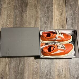 Rick Owens Orange Porterville Vintage Sneakers size 44
